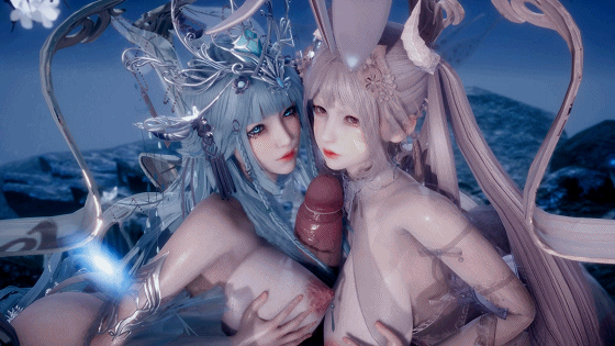 [3D/无修/CV] Elarbaby:D42 嫦娥&玉兔 性感女神姐妹花强制榨取精华 [4.4G]-2.gif
